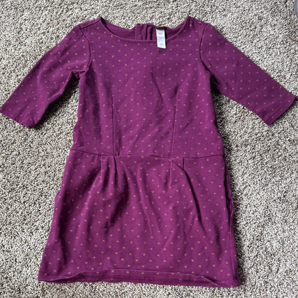 Tea Collection Purple and Gold Kids Dress